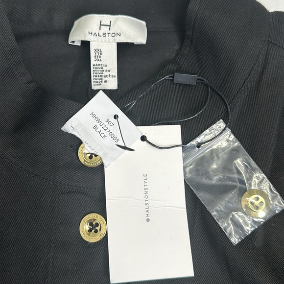Halston Women’s Size XXLarge Black Gold Button Front Military Jacket NWT - Picture 8 of 11